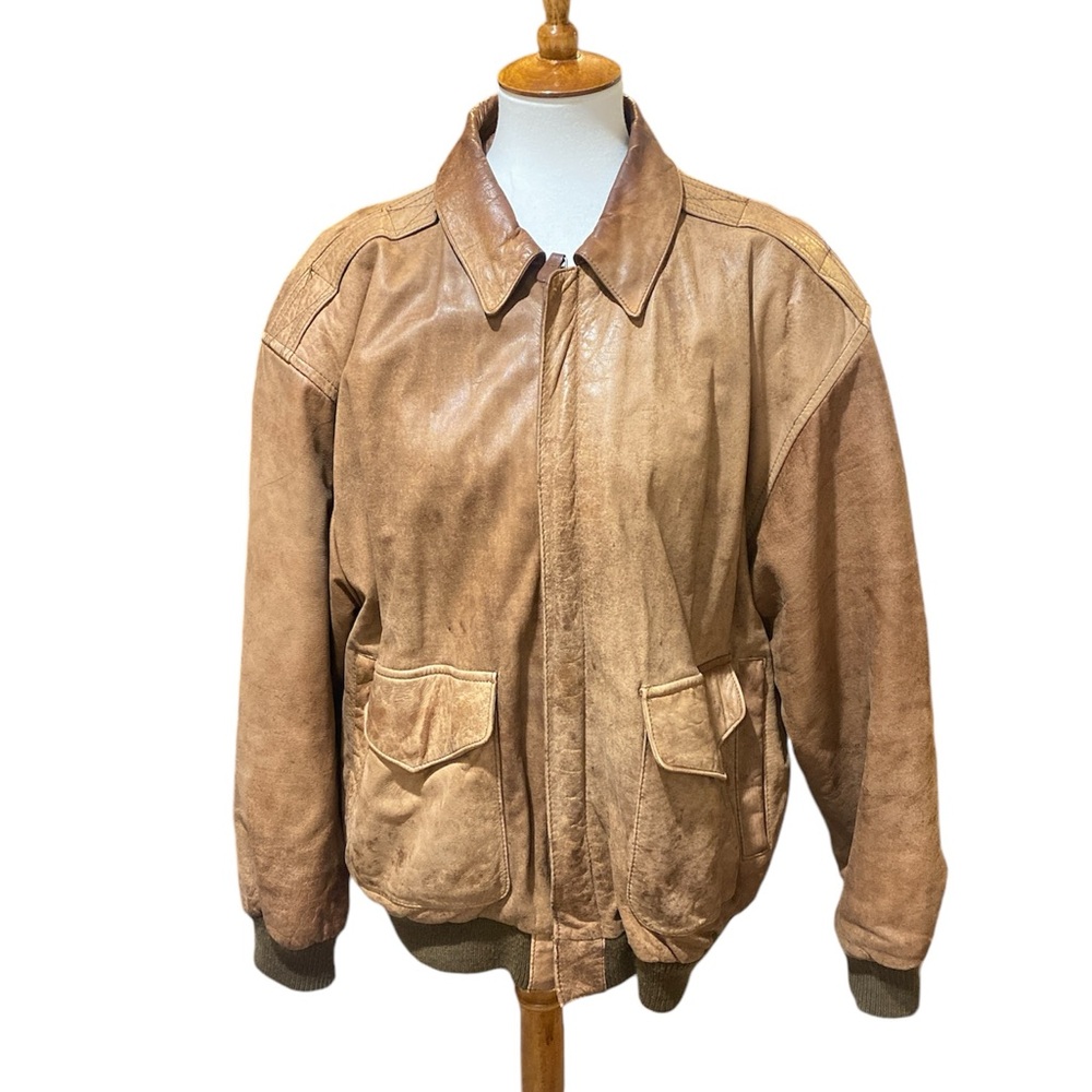 Vintage Global Identity bomber leather jacket